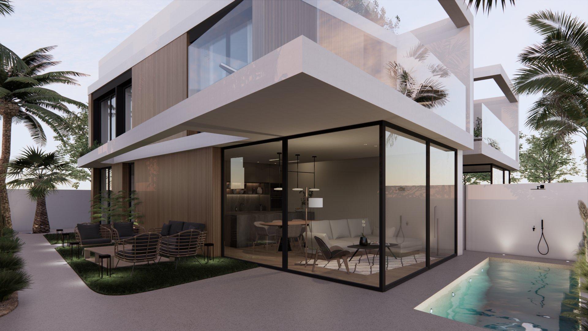 Floor plan of ground floor, 3-bedroom villa in Torre de la Horadada