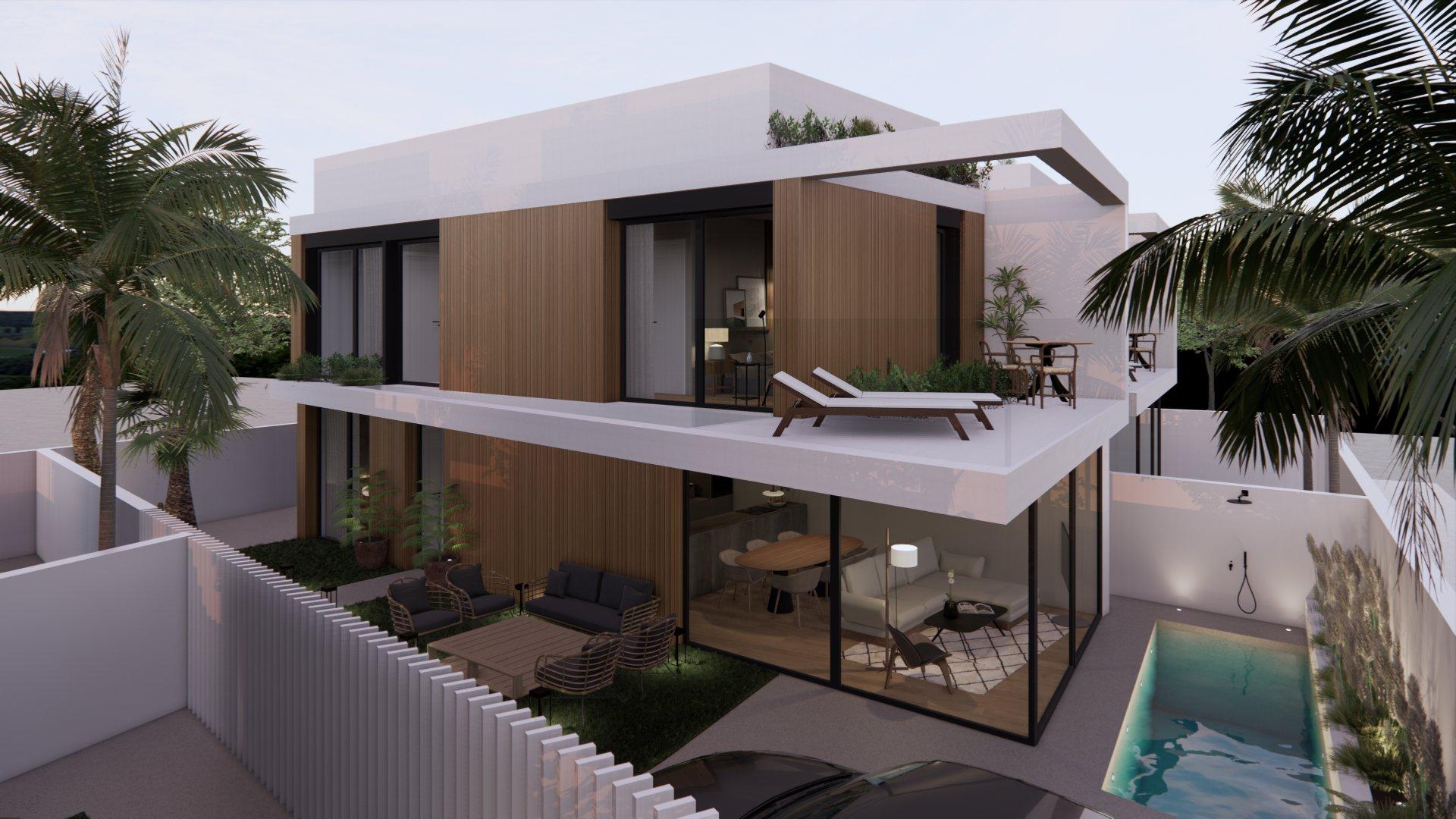 Open-plan kitchen and living room, new-build villa, Torre de la Horadada