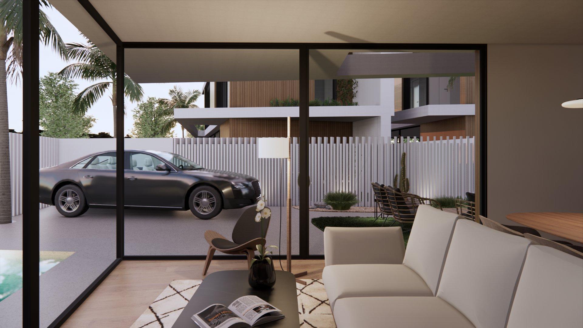 Entrance door and facade, new-build villa, Torre de la Horadada