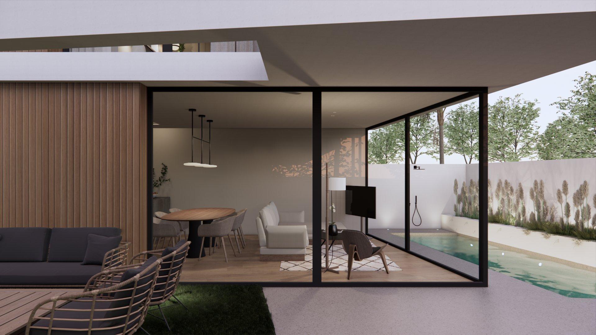 Living area in 3-bedroom new-build villa, Torre de la Horadada