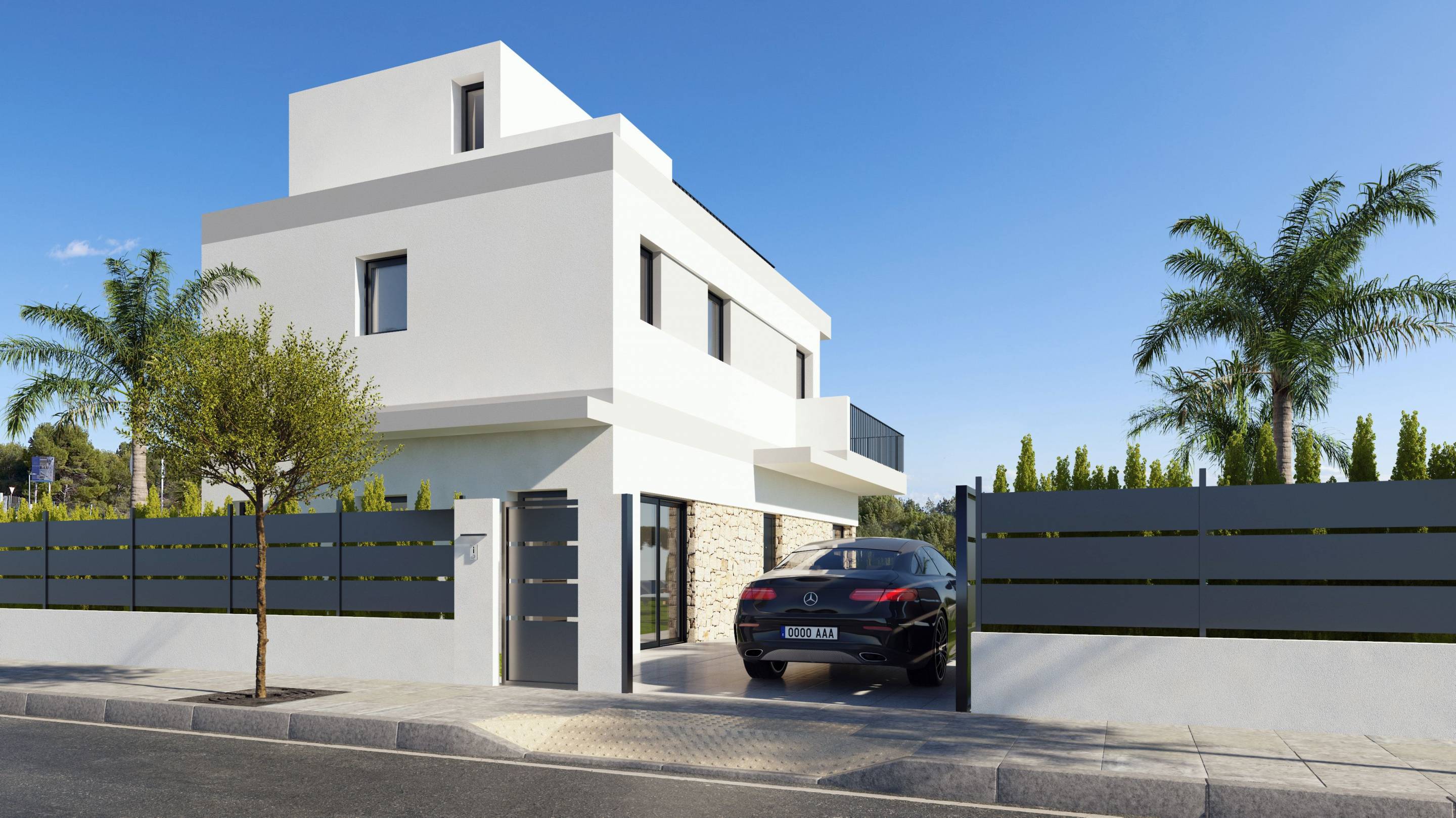 Garden and outdoor space of new-build villa in Bellavista, San Miguel De Salinas