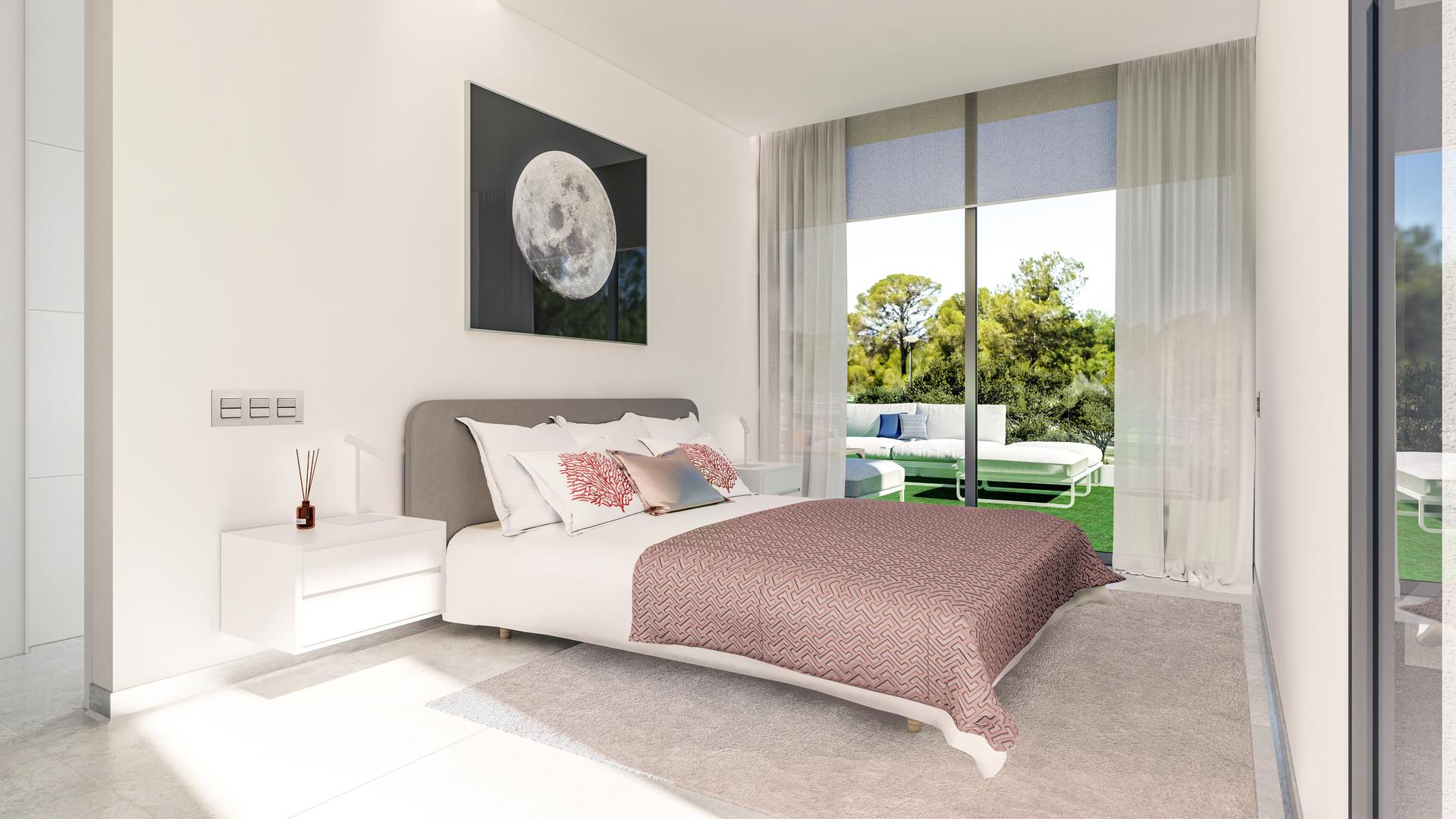 Plot overview showing garden space, 3-bedroom villa in Finestrat Hills