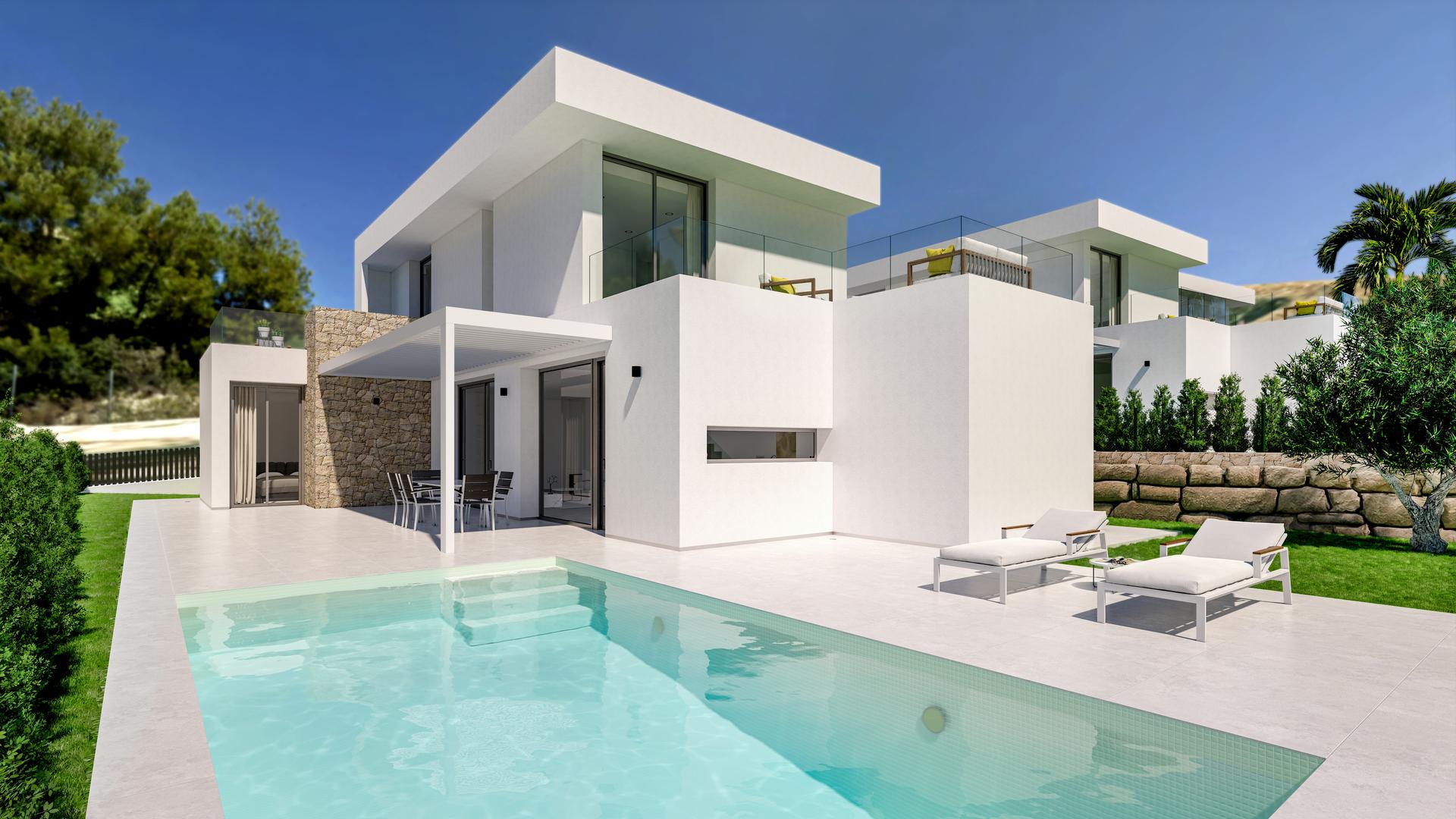 Living area with natural light, 3-bedroom villa, Finestrat Hills