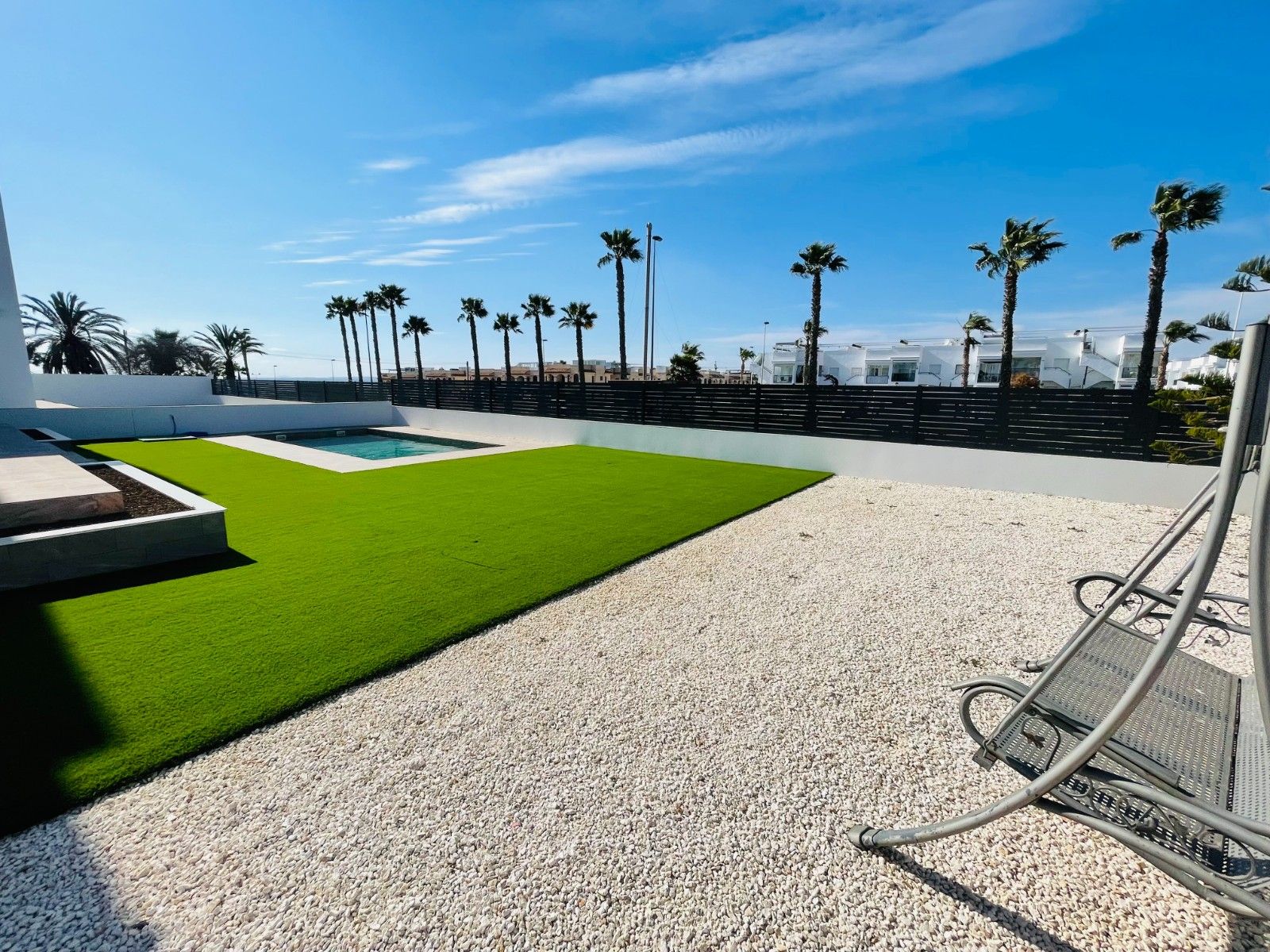 Rear garden of new-build 5-bedroom villa in Torreblanca