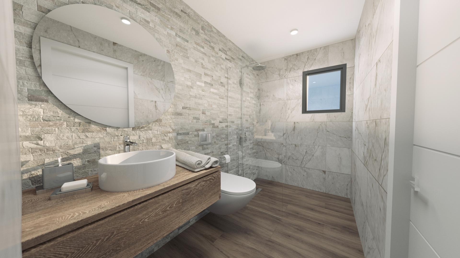 Bedroom with fitted furniture, new-build villa in Golf Puig Campana