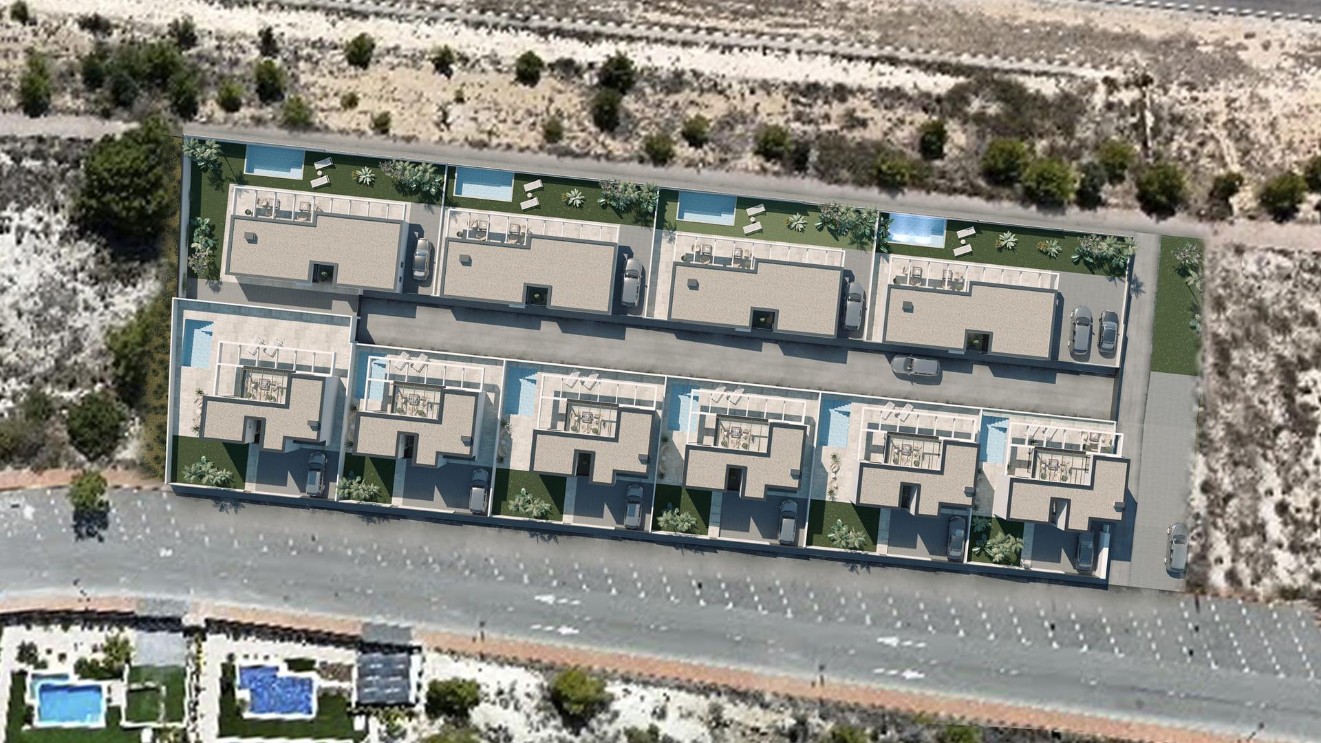 Street view of villa location in Golf Puig Campana, Finestrat