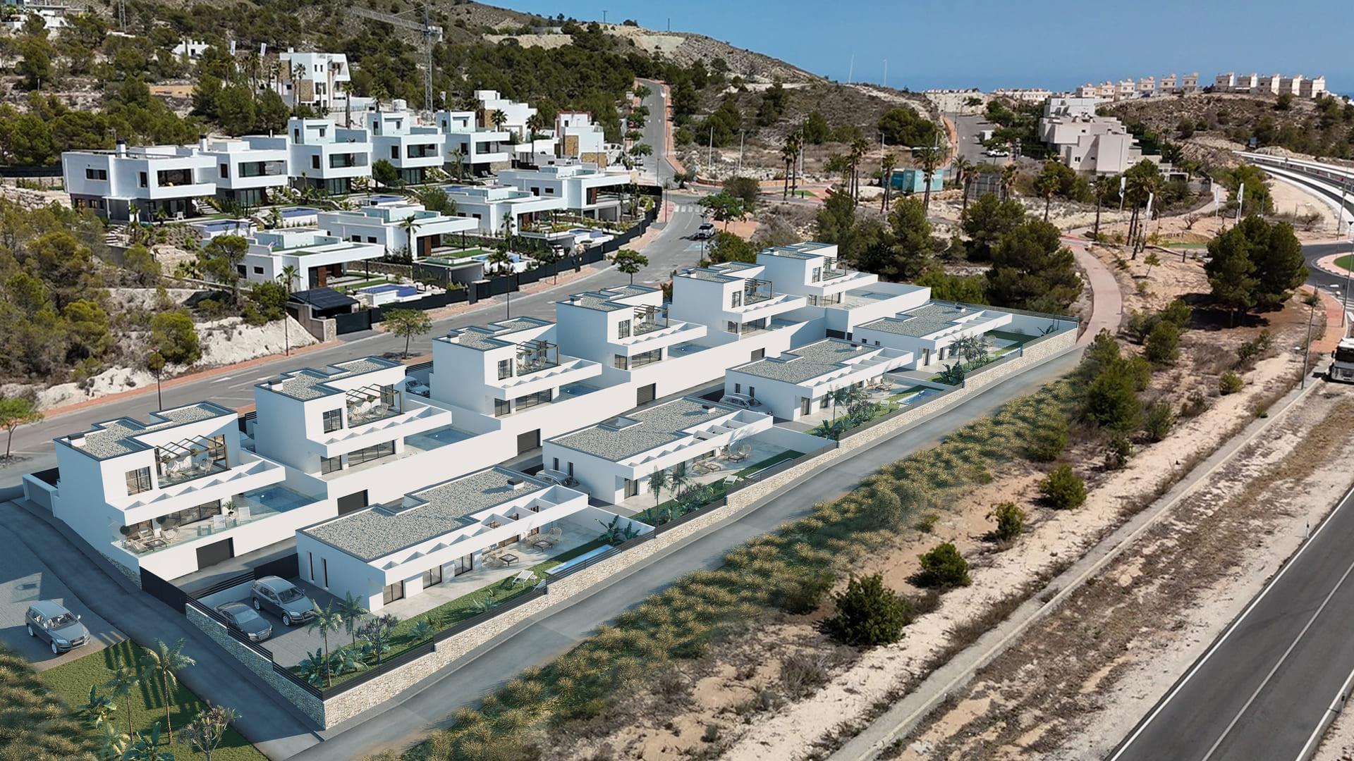 Aerial or elevated view of Golf Puig Campana area, Finestrat