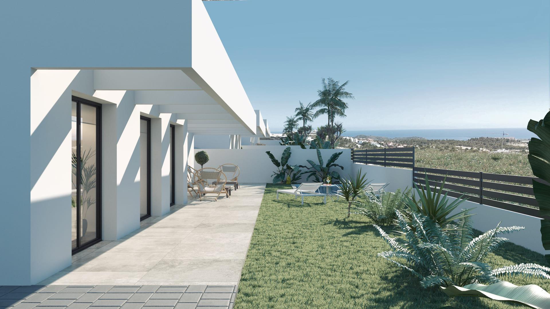 View of Puig Campana mountain from the villa plot