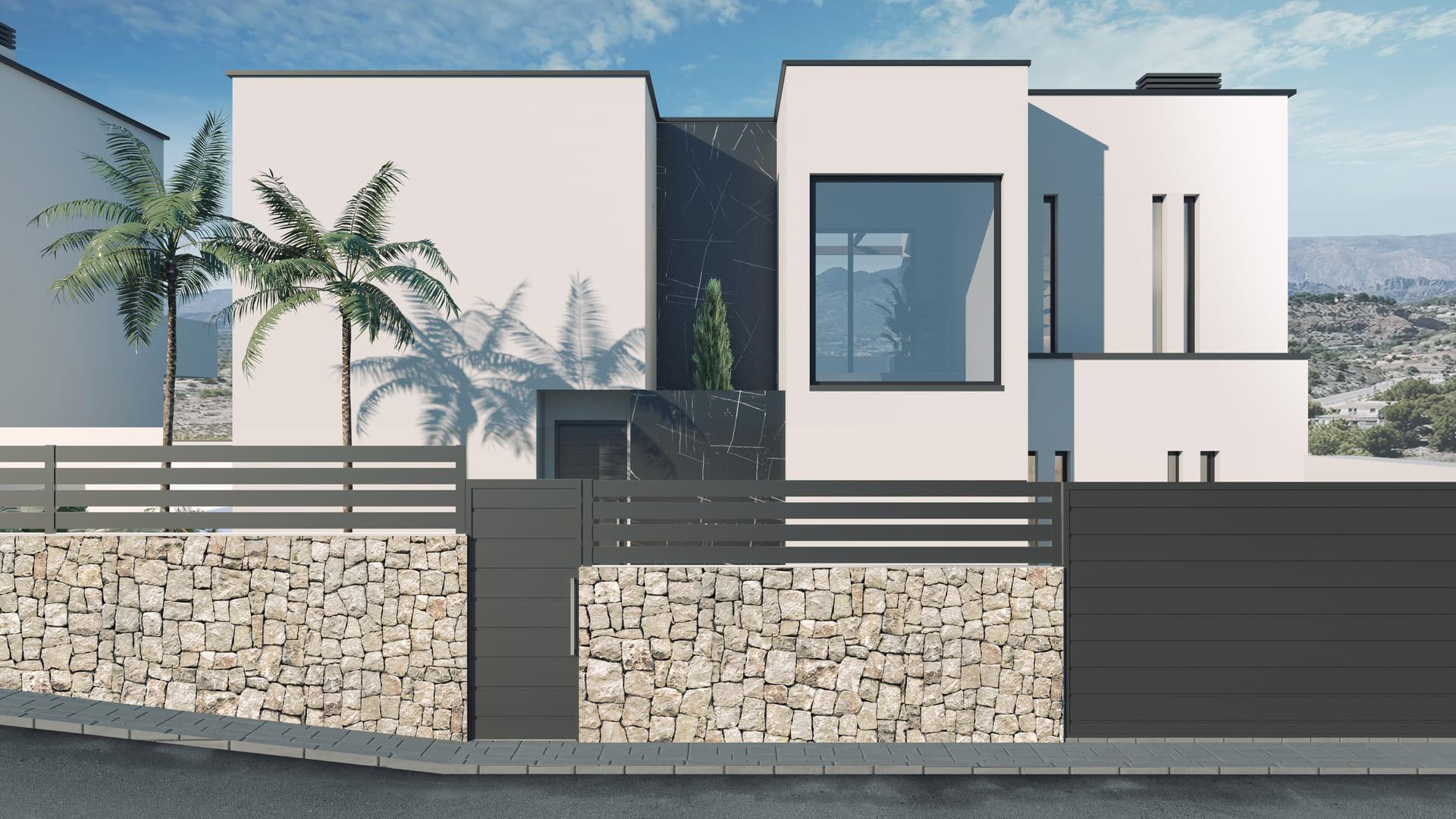Living room interior of new-build villa in Golf Puig Campana