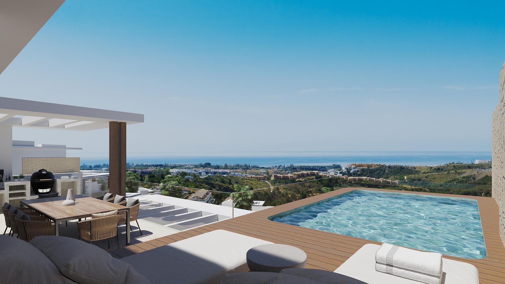 Private solarium on top floor of penthouse, Los Flamingos, Benahavis