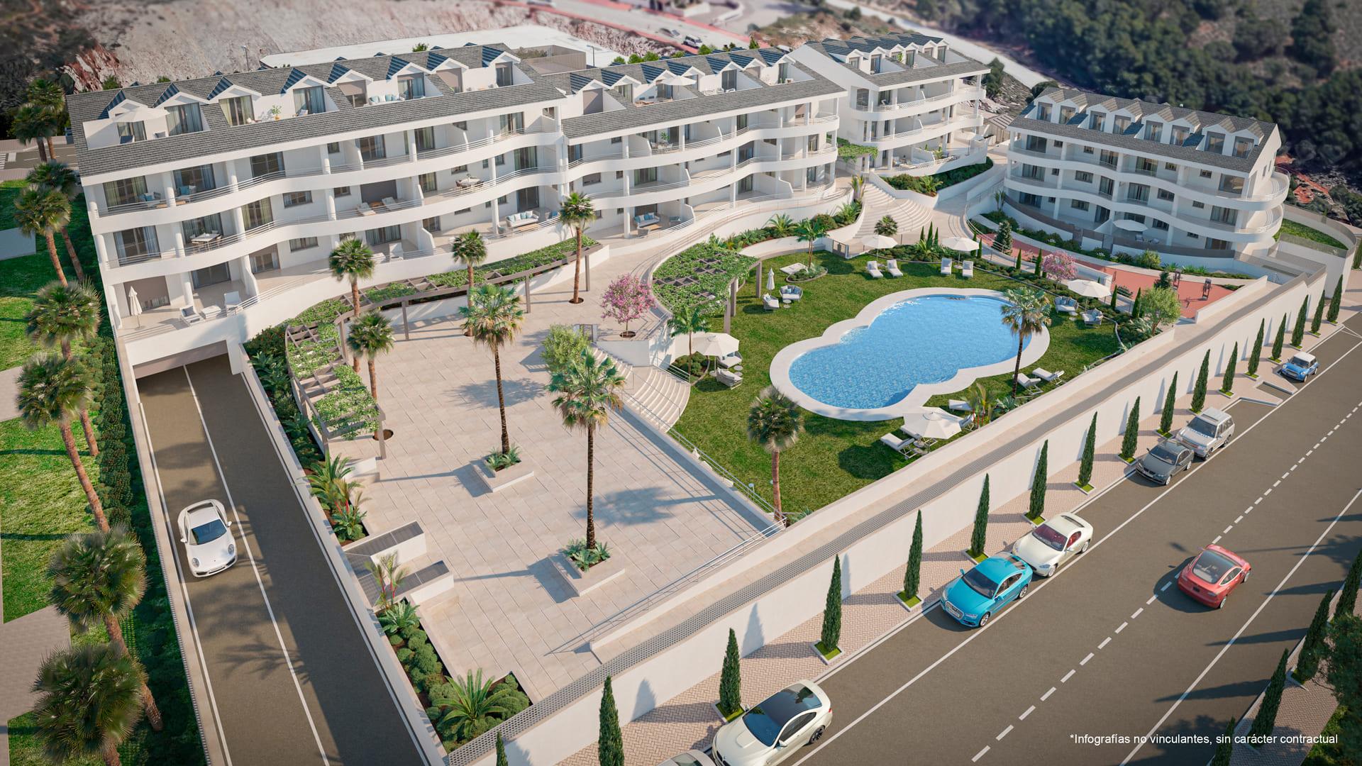 Communal gardens in new-build development, Santangelo Norte, Benalmádena