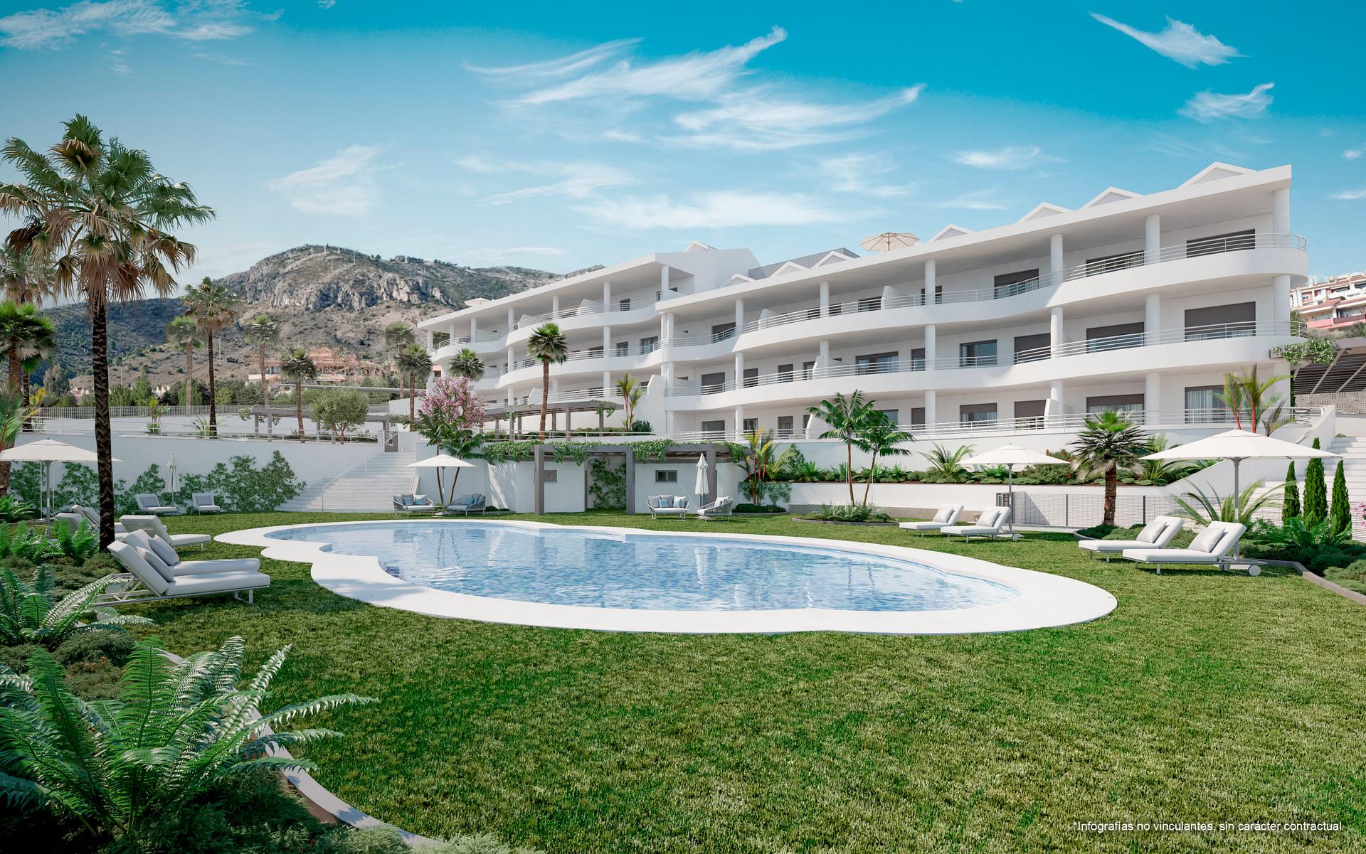 Living area in 3-bedroom new-build apartment, Santangelo Norte, Benalmádena