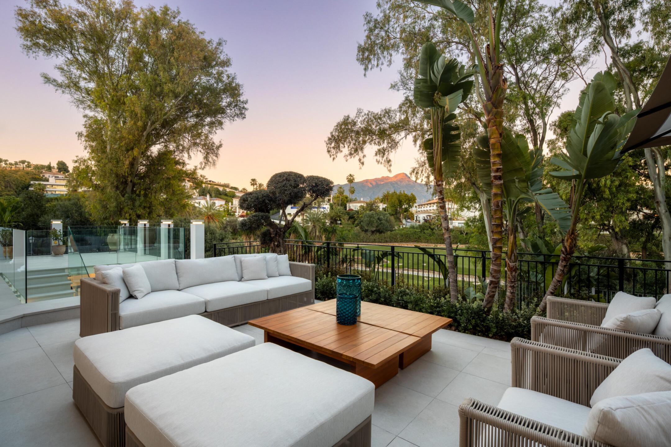 Garage or parking area of new-build villa, La Quinta, Benahavis