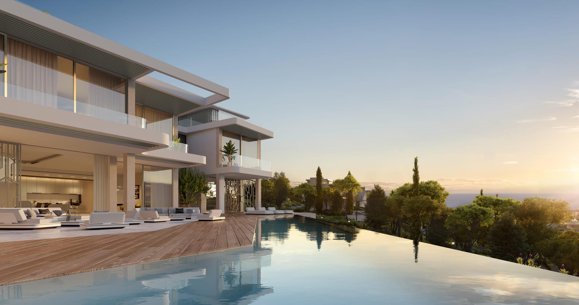 Rear garden of new-build villa, El Paraíso