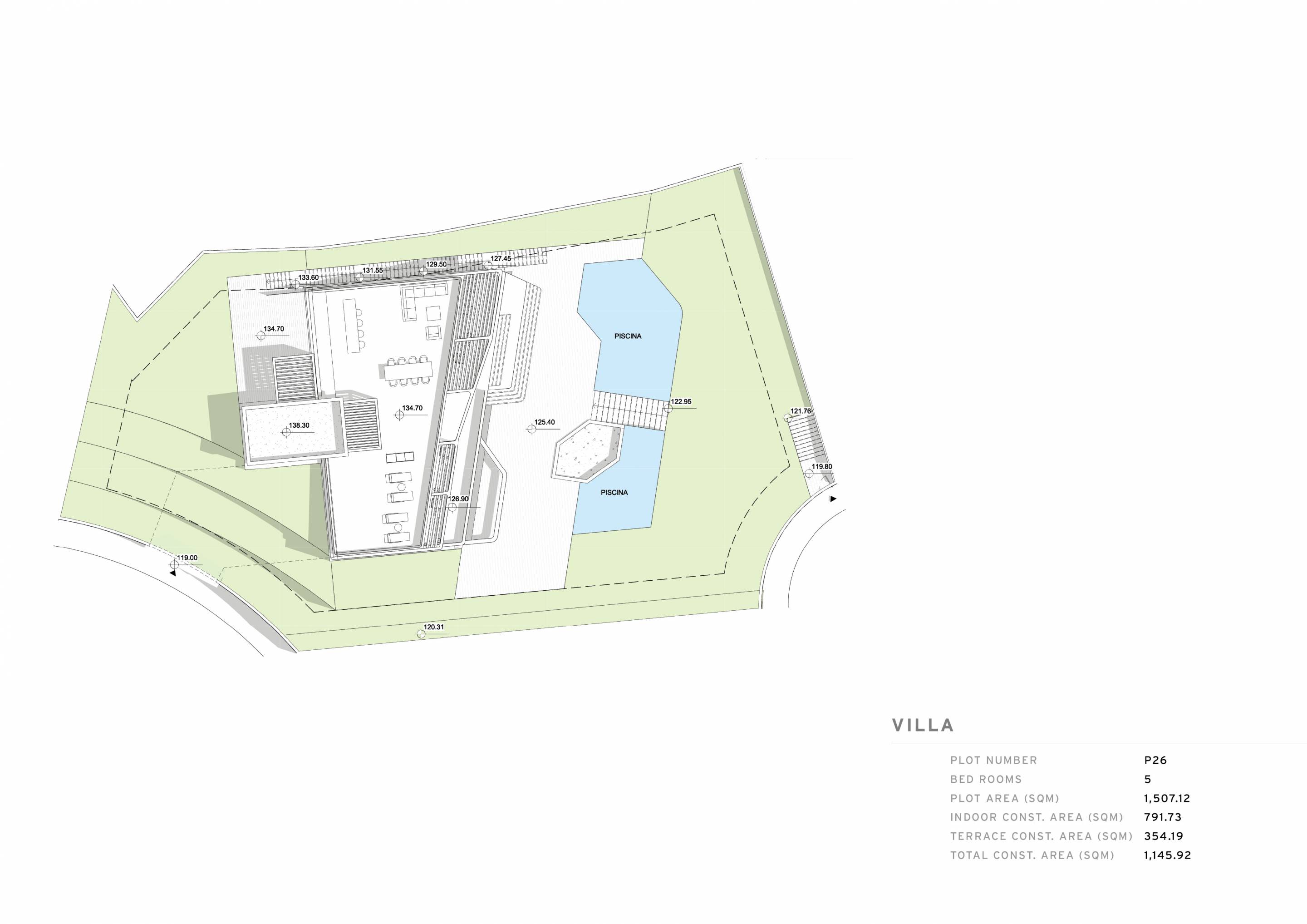 Floor plan of 5-bedroom villa in El Paraíso, Benahavis - 1,145m2 build on 1,507m2 plot