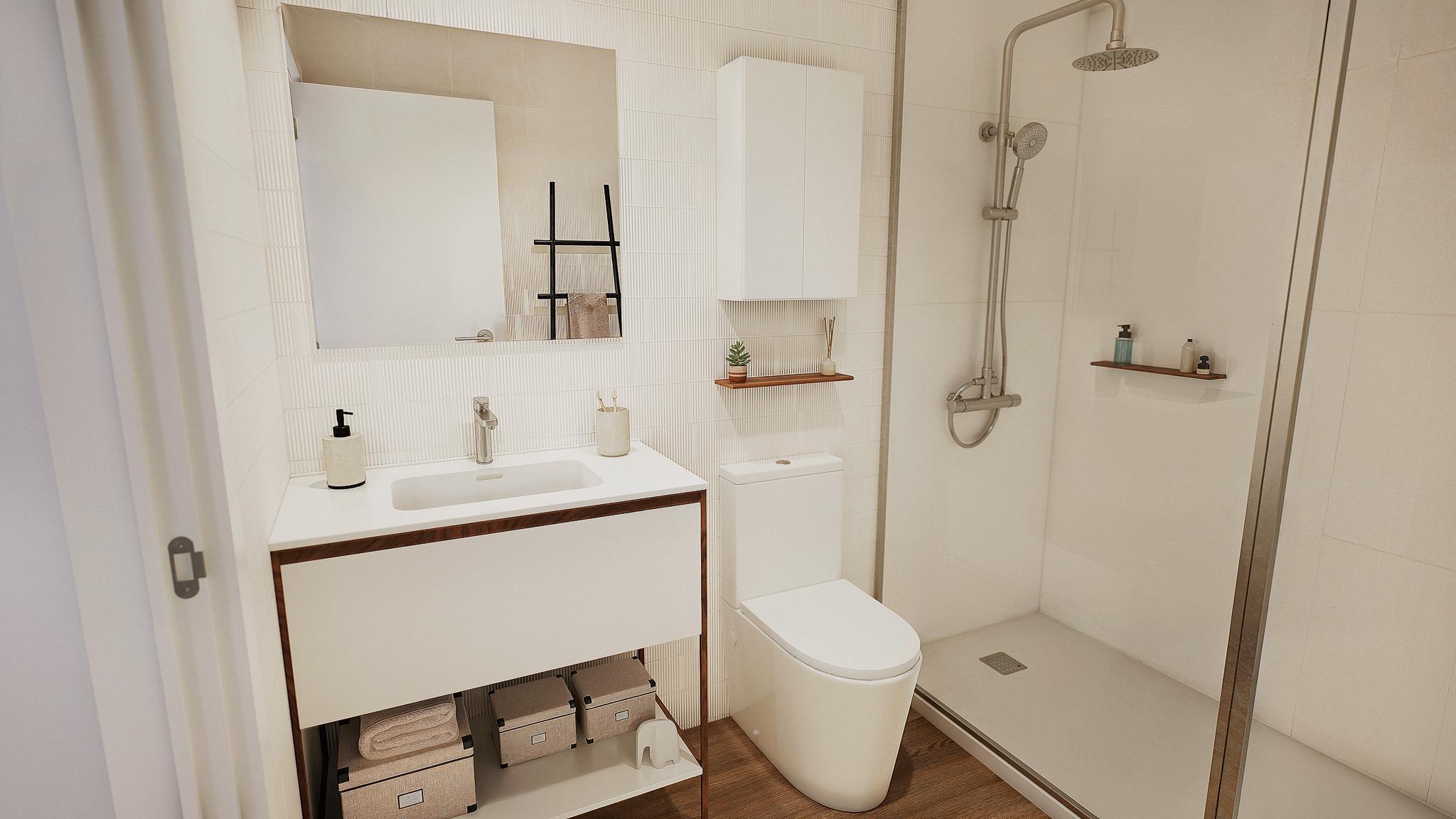 Bathroom fixtures and tiling, new-build apartment, Campanillas, Málaga