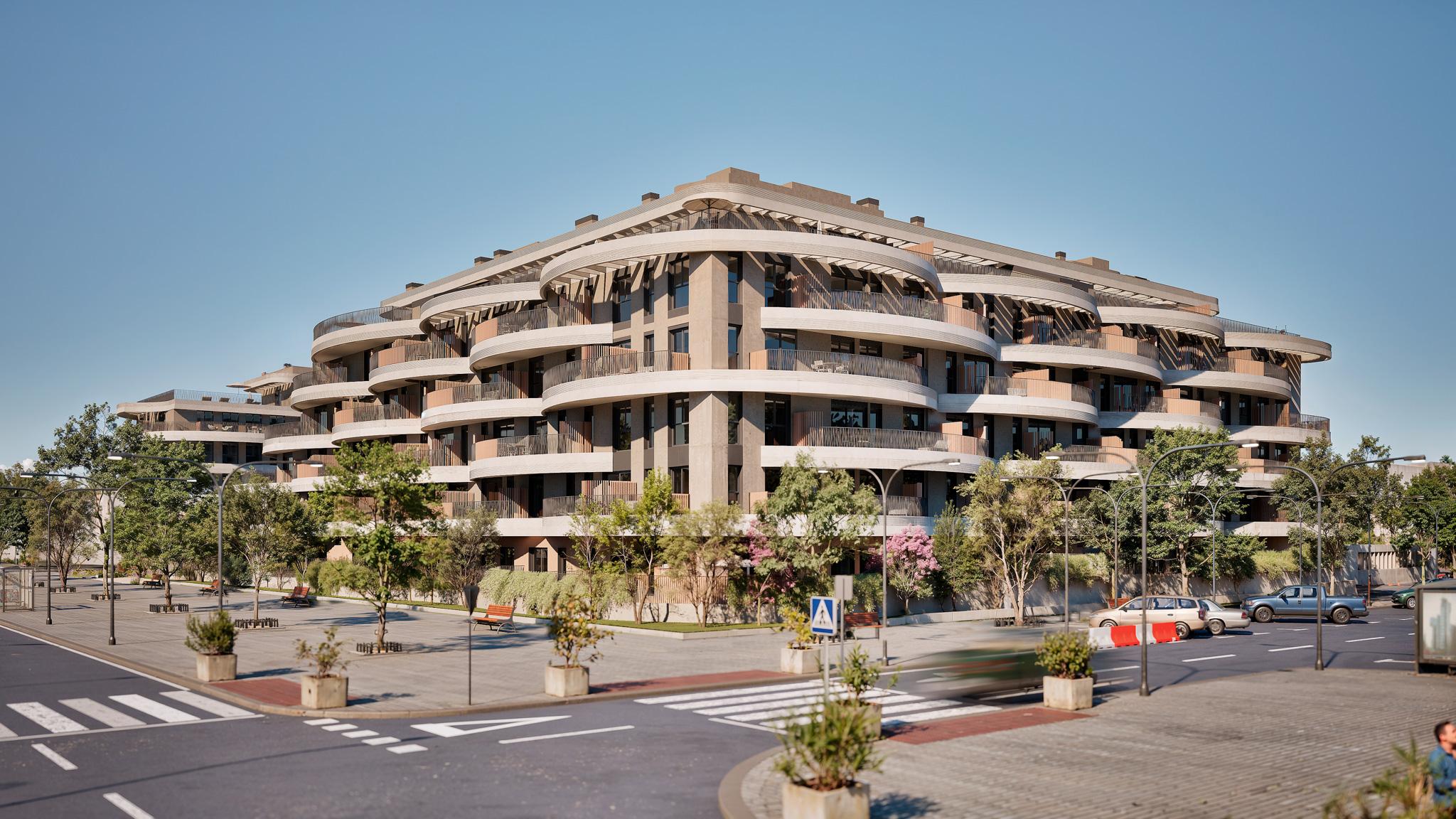 Aerial or elevated view of Campanillas new-build development
