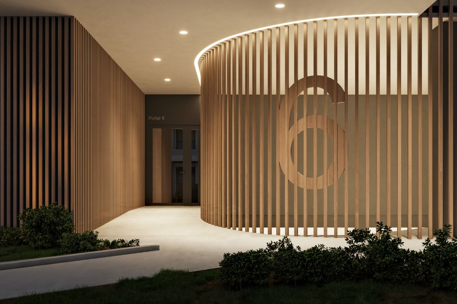 Communal garden space in new-build development, Campanillas