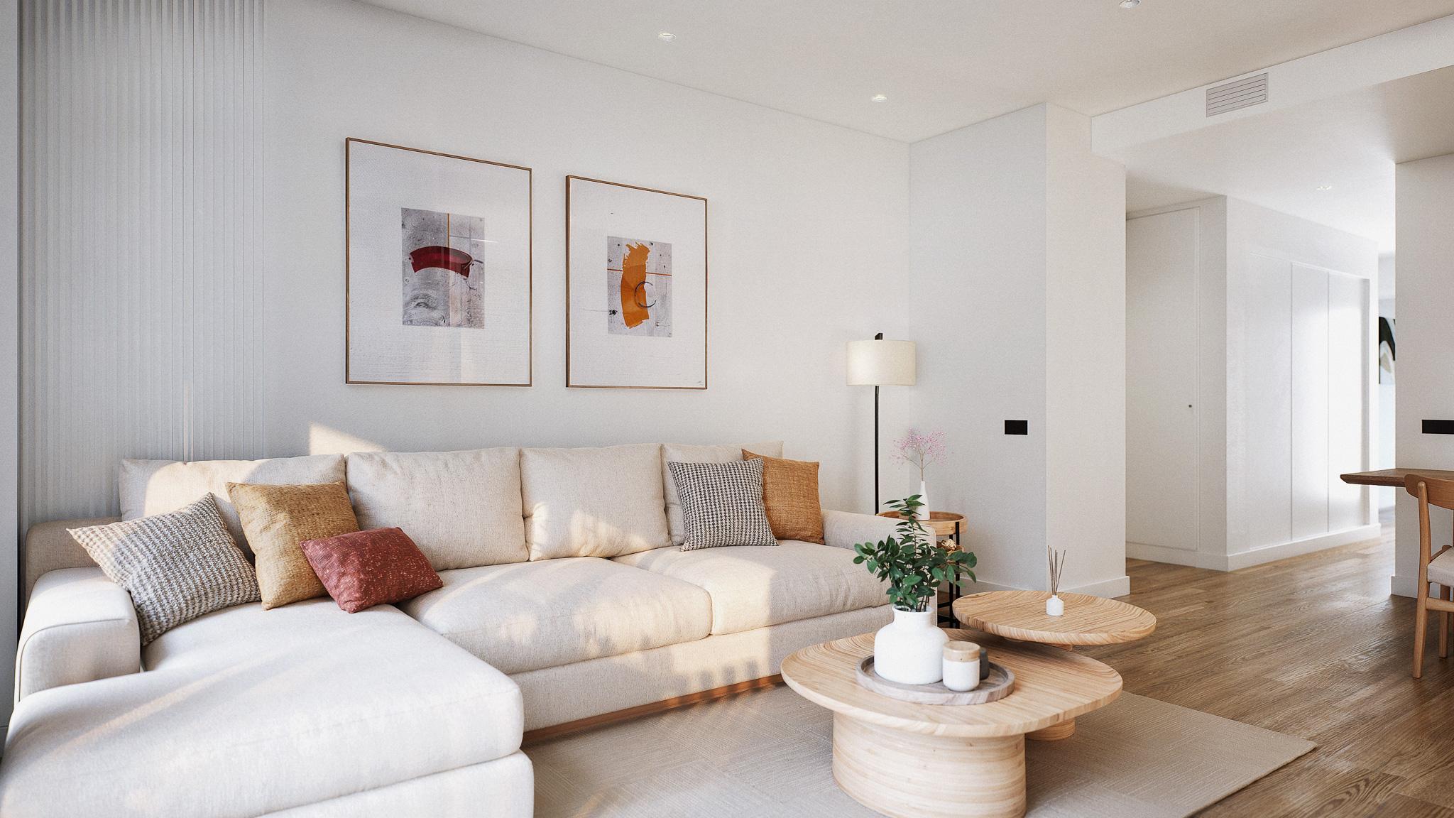 Development render or CGI interior, 4-bedroom penthouse, Campanillas