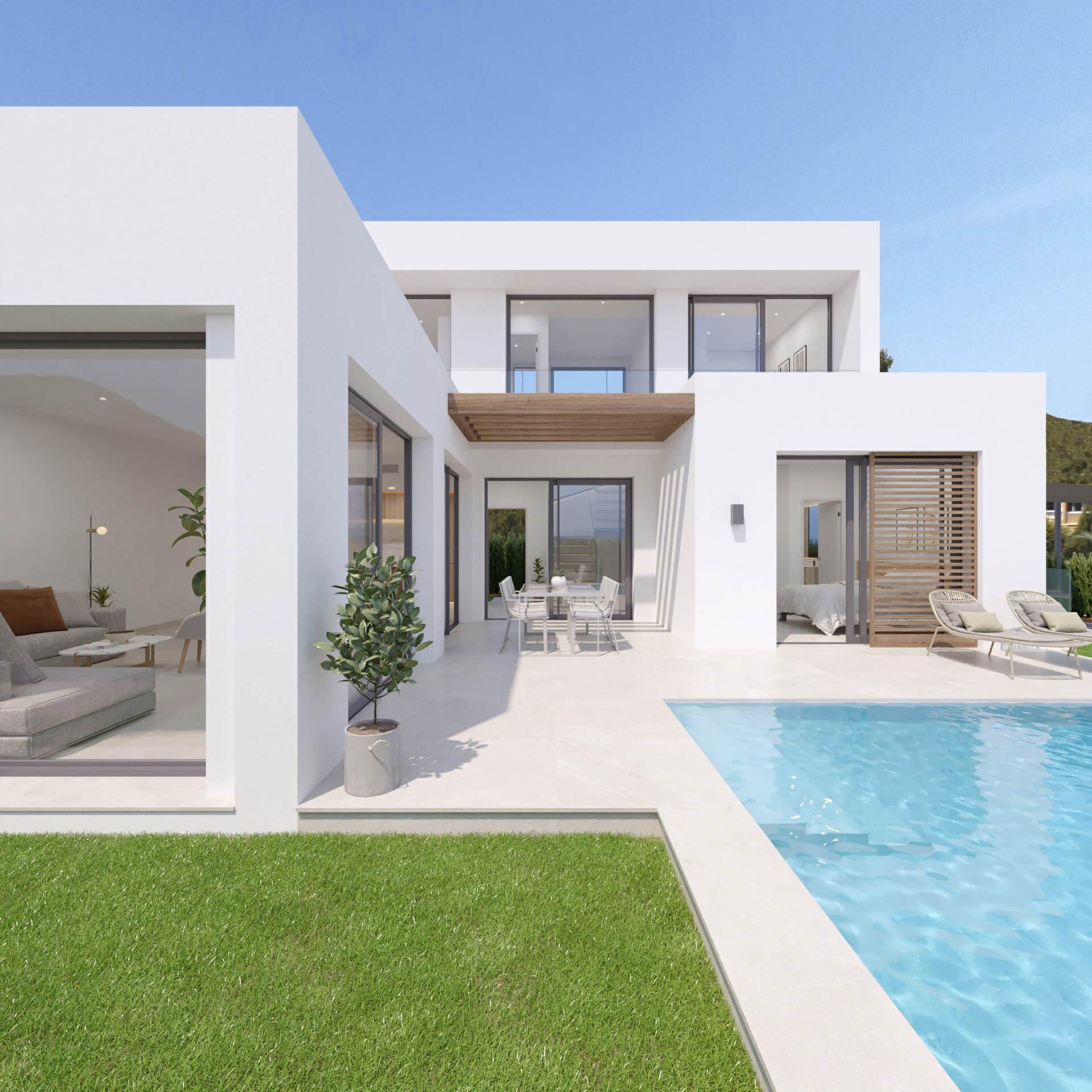 Exterior view of 3-bedroom new-build villa, Colonia Escandinavia-Cautivador, L'Alfas Del Pi