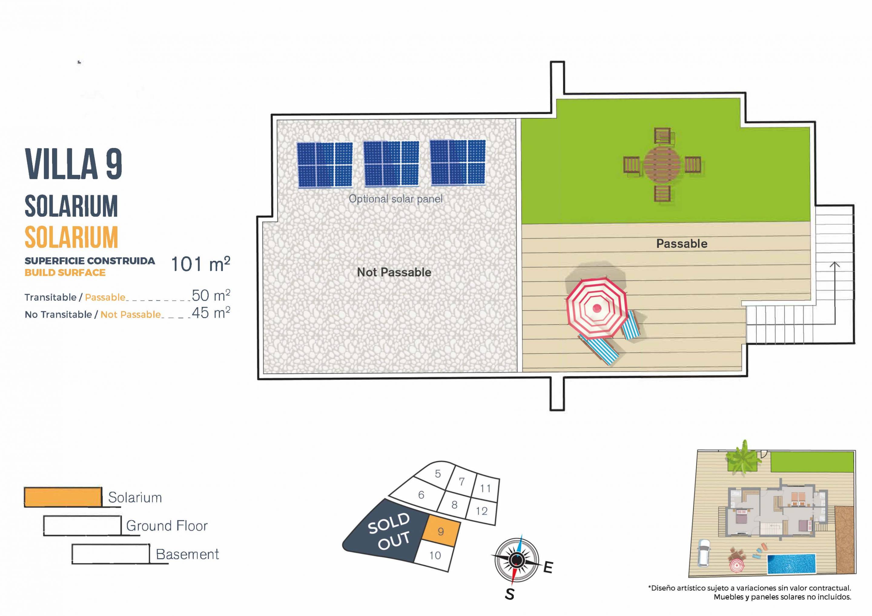 Detailed floor plan with room dimensions, Golf Bahía villa, Finestrat