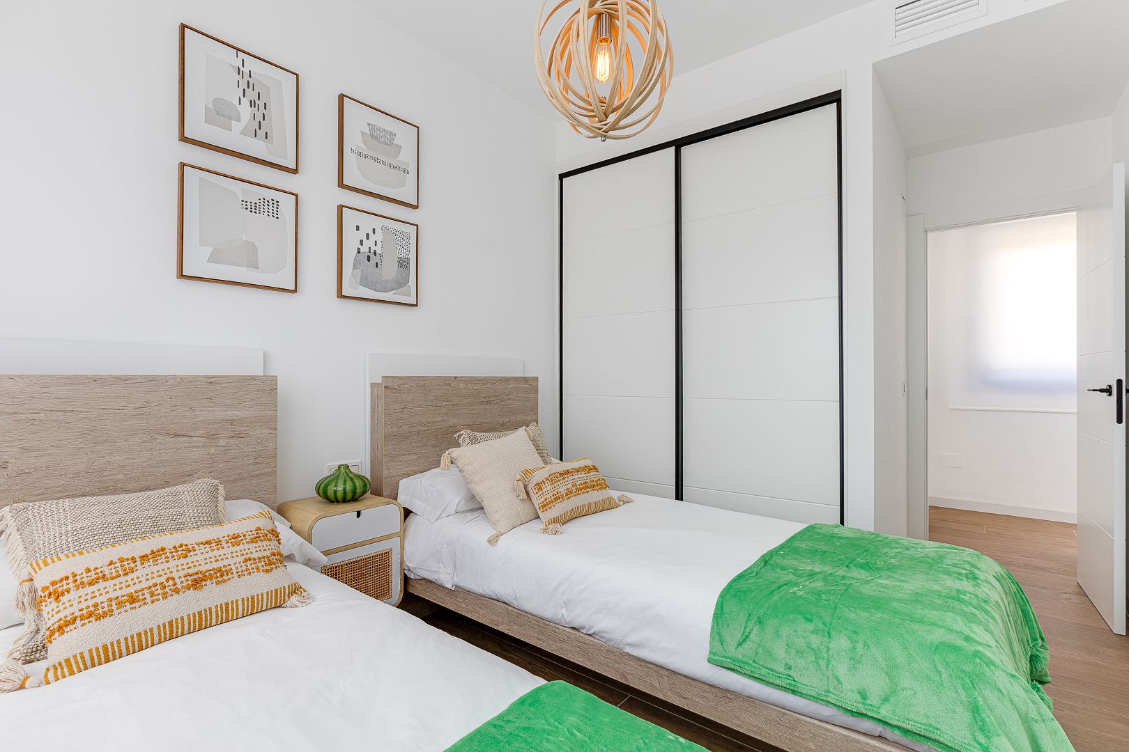 Built-in storage detail in new-build villa, Golf Bahía