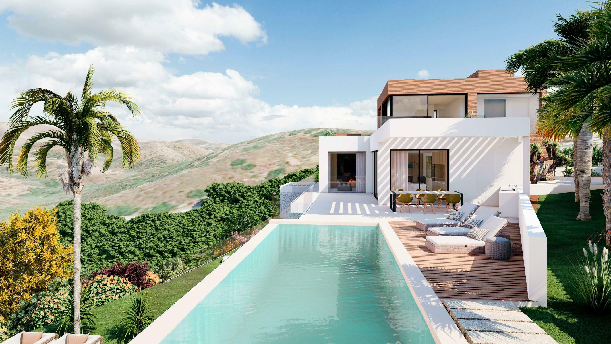 En-suite bathroom in new-build villa, La Reserva de Marbella, Marbella