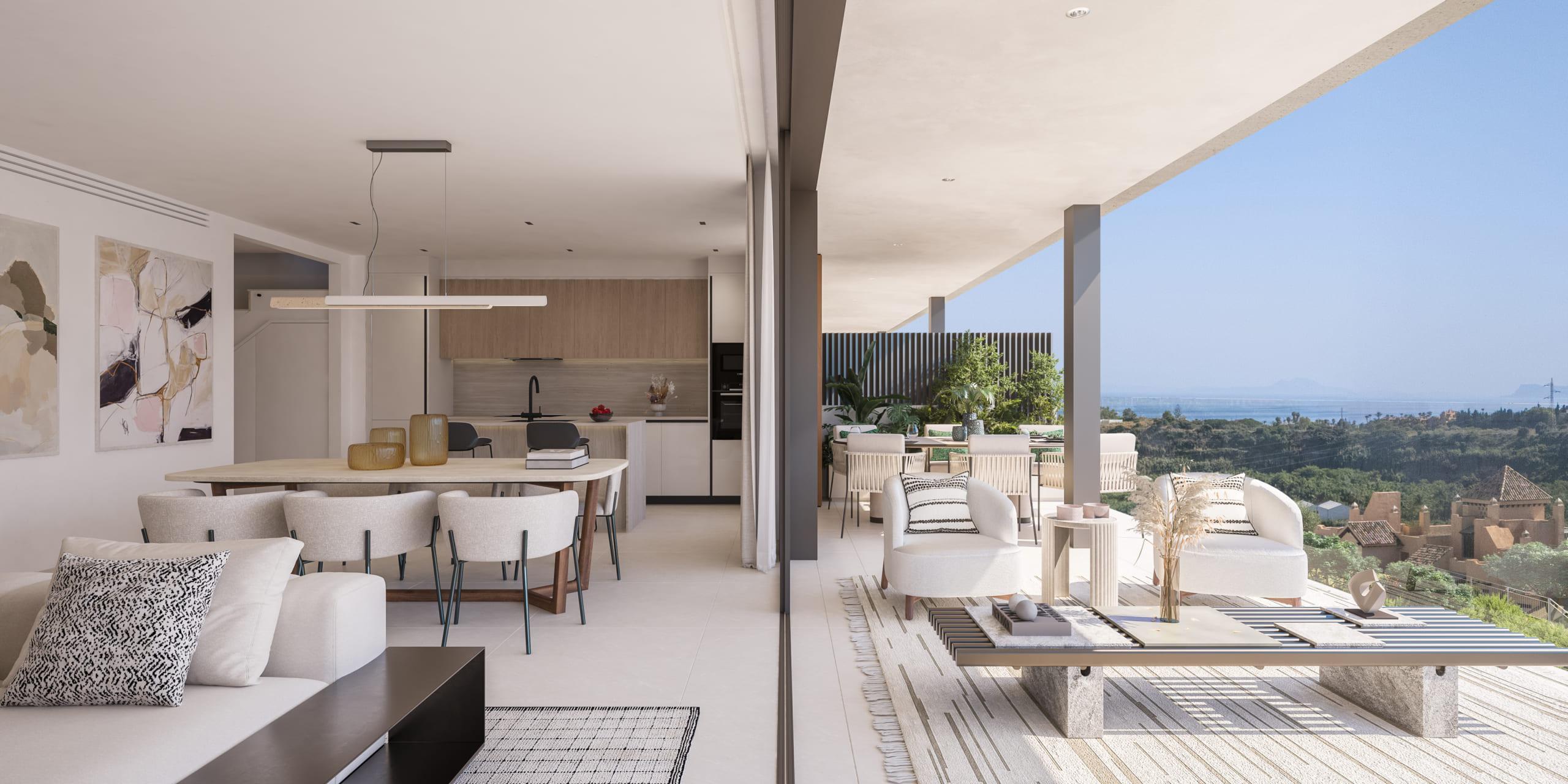 Open-plan kitchen and dining area in 3-bedroom bungalow, Cancelada