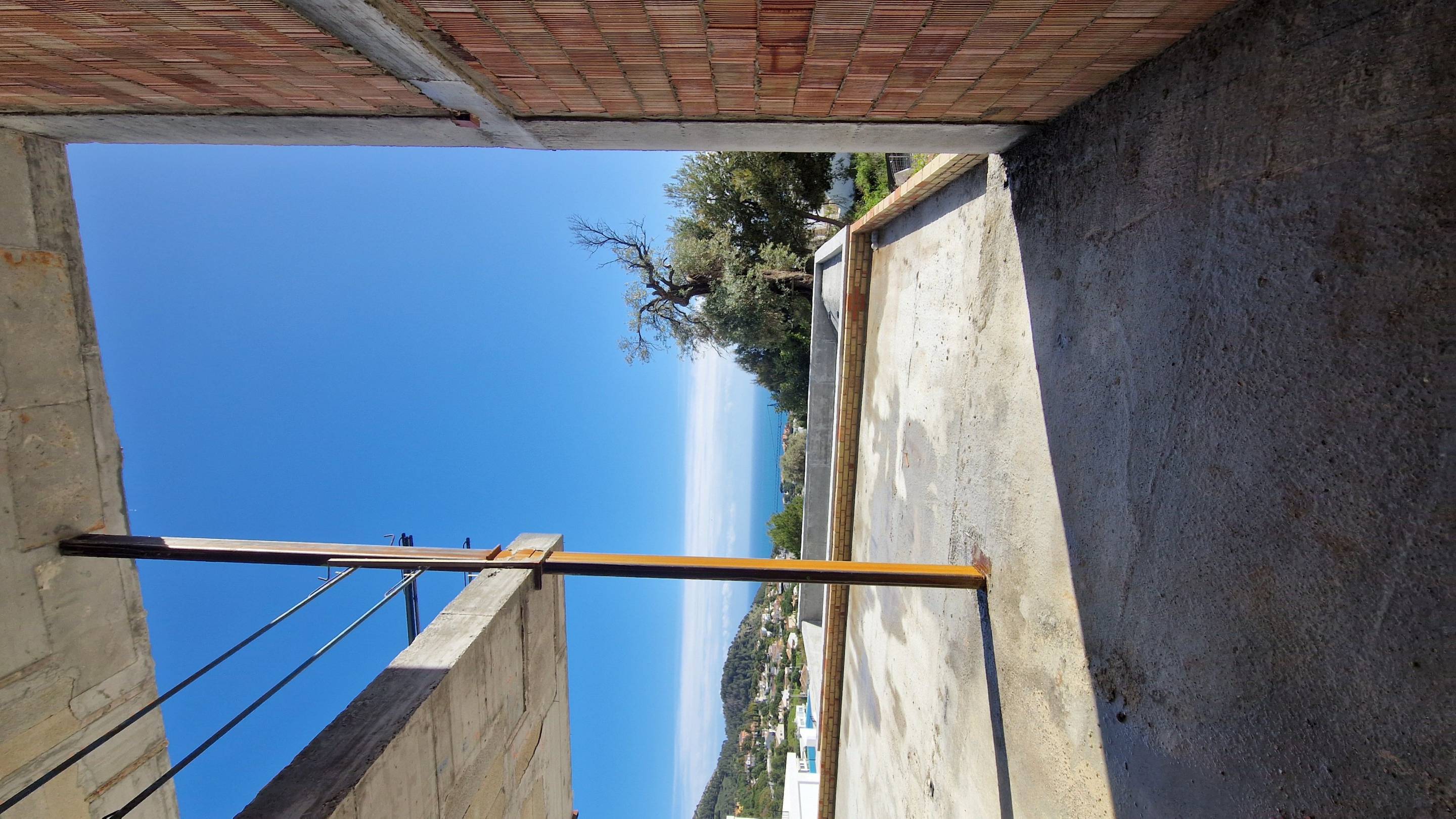 Aerial or elevated view of new-build villa site, Mijas Pueblo, Mijas