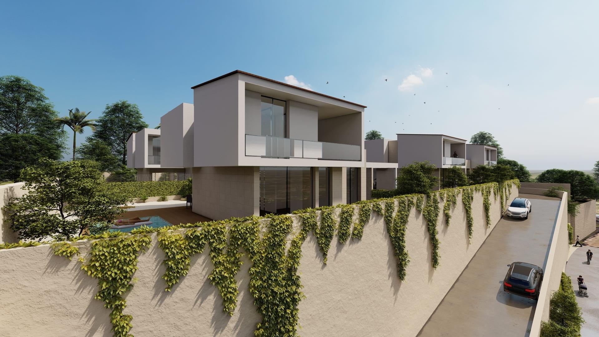 Garden and plot area of new-build villa, Montebello, La Nucía