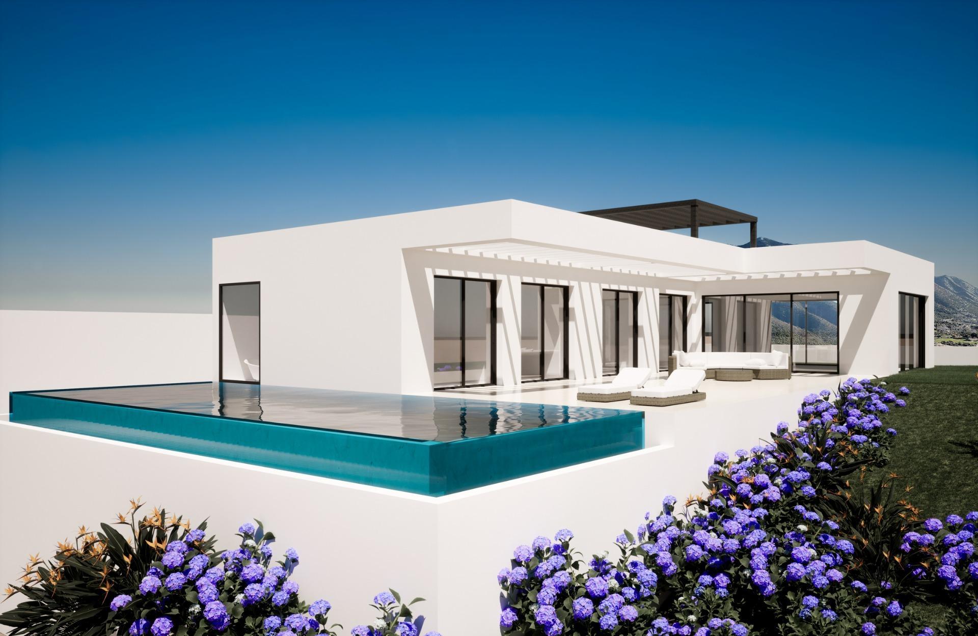 Garden or outdoor area of new-build villa on 706m2 plot, Hipódromo-Cerrado del Águila