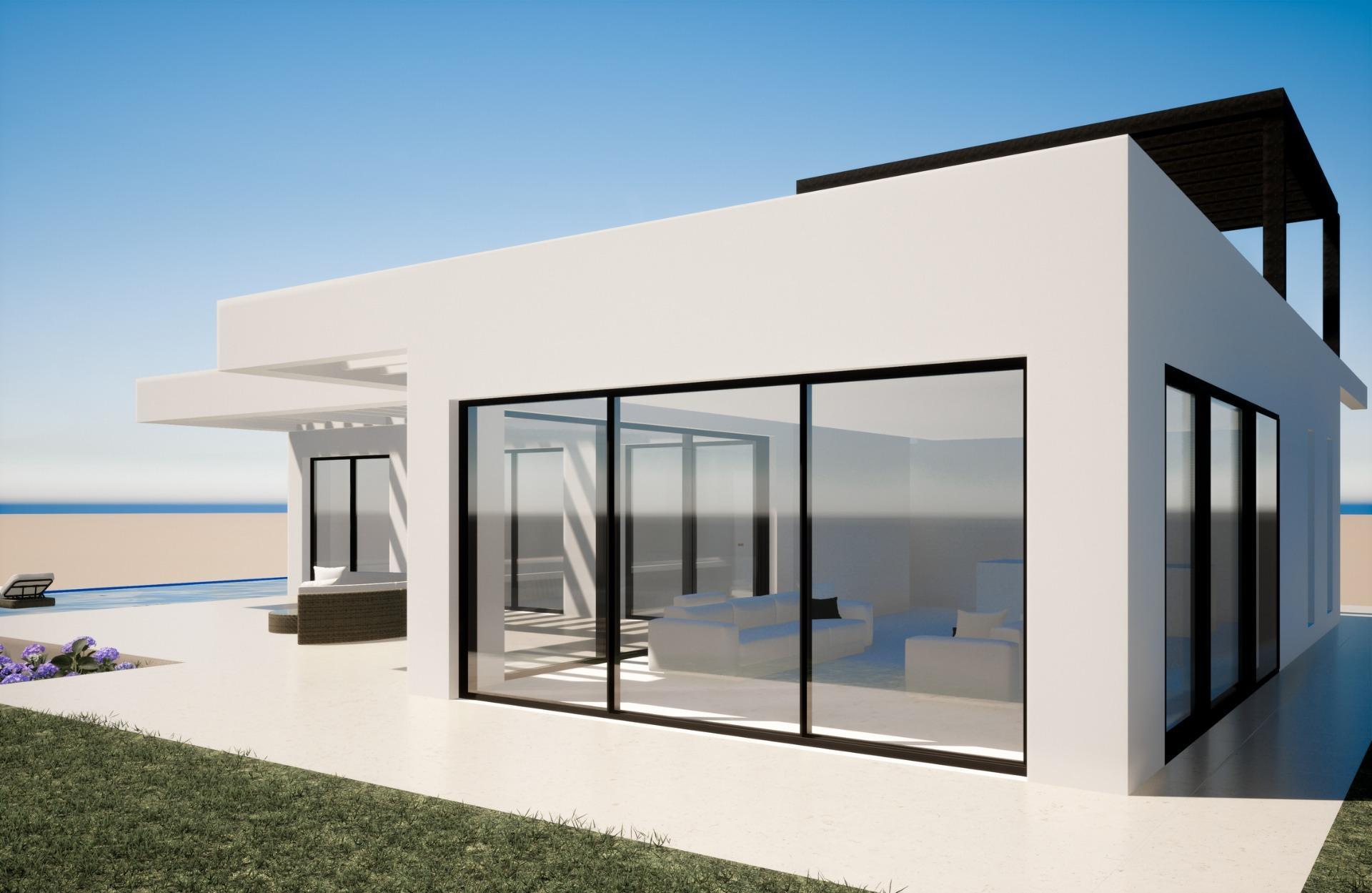 Communal pool area in new-build villa development, Hipódromo-Cerrado del Águila, Mijas