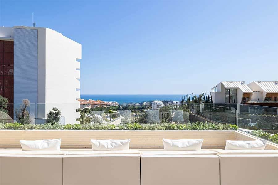 Exterior terrace balustrade and views, Reserva del Higuerón, Fuengirola