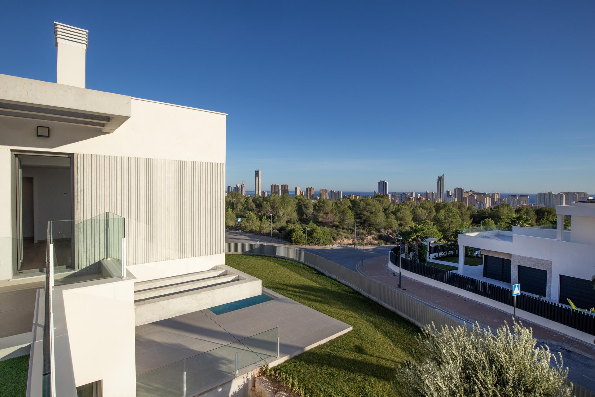 Aerial or elevated view of villa plot, Finestrat Hills
