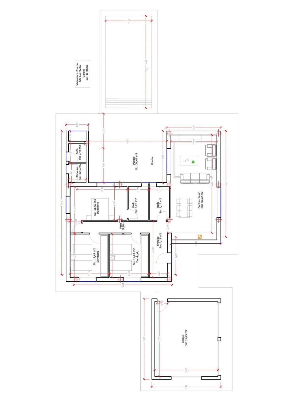 Plot boundary and surrounding land at 3-bedroom villa, Hondón de las Nieves, Alicante
