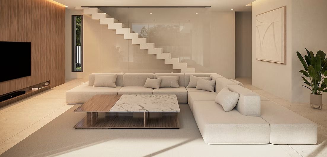 Outdoor terrace area of new-build villa, Benimeit-Tabaira, Moraira