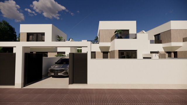 Bedroom interior with window, 3-bedroom new-build villa, San Fulgencio Pueblo