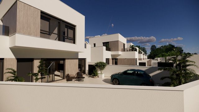 Kitchen from dining angle in new-build villa, San Fulgencio Pueblo
