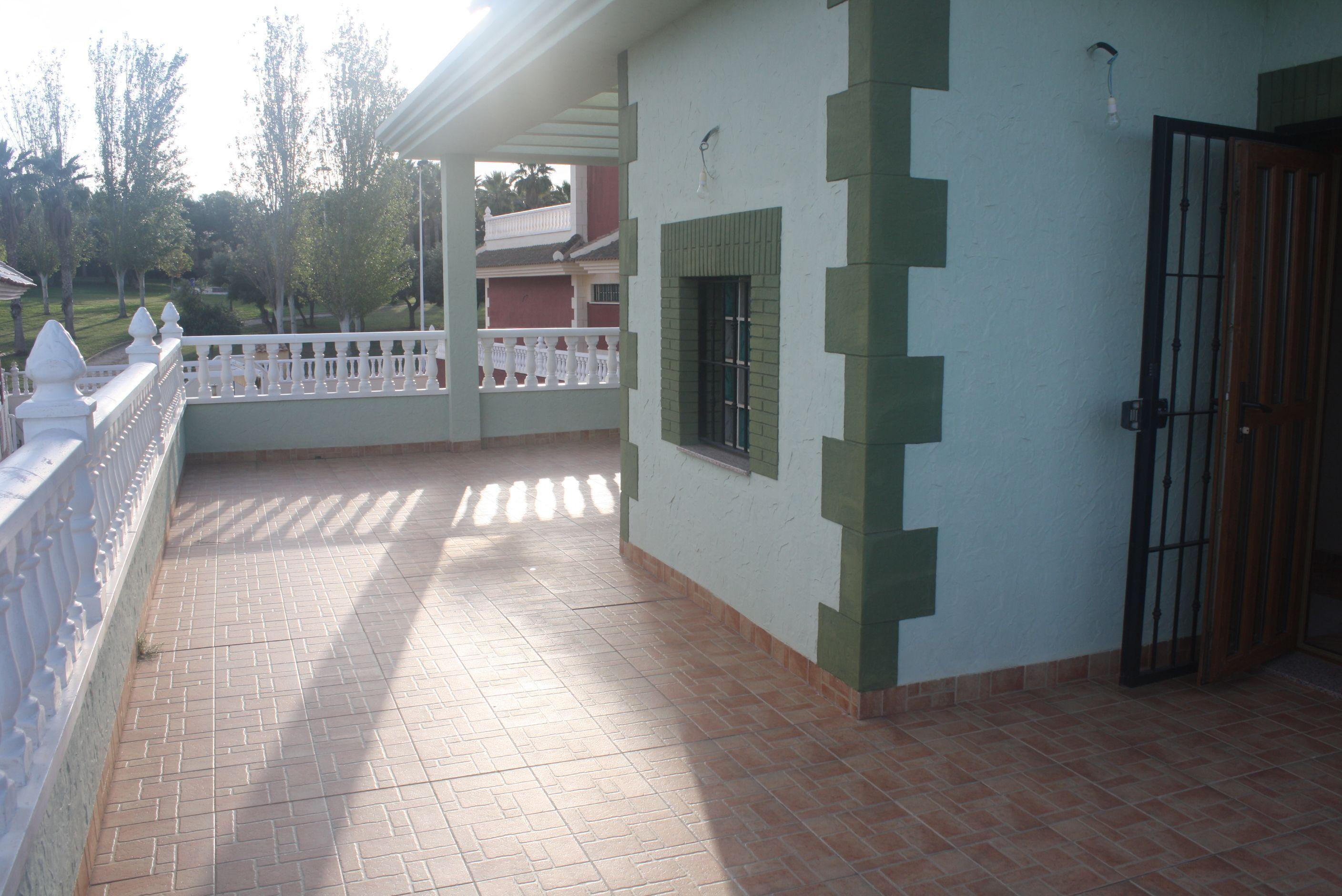 Detail of exterior finishes on new-build villa, Los Balcones