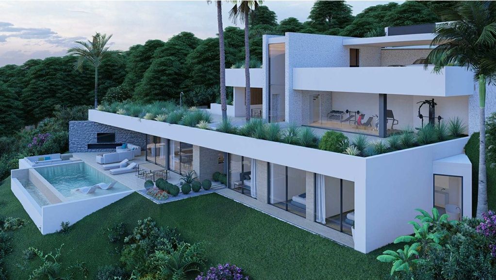 Garden and plot view of 3-bedroom villa, Montemayor-Marbella Club