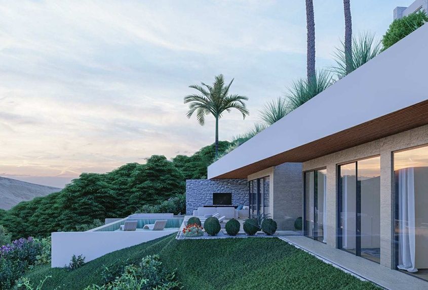 Pool area of new-build villa in Montemayor-Marbella Club, Benahavis