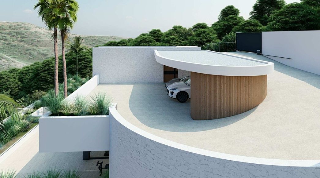 Side elevation of new-build villa on 2,103m2 plot, Montemayor-Marbella Club