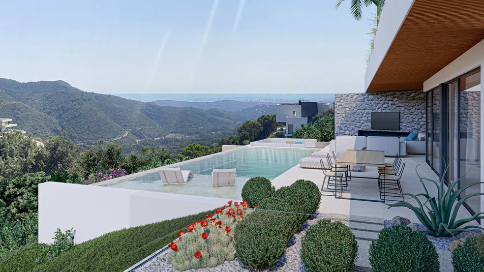Open-plan kitchen in 3-bedroom villa, Montemayor-Marbella Club, Benahavis