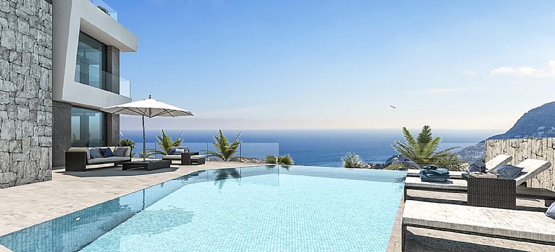 Terrace or outdoor area of new-build villa, Cucarres, Calpe