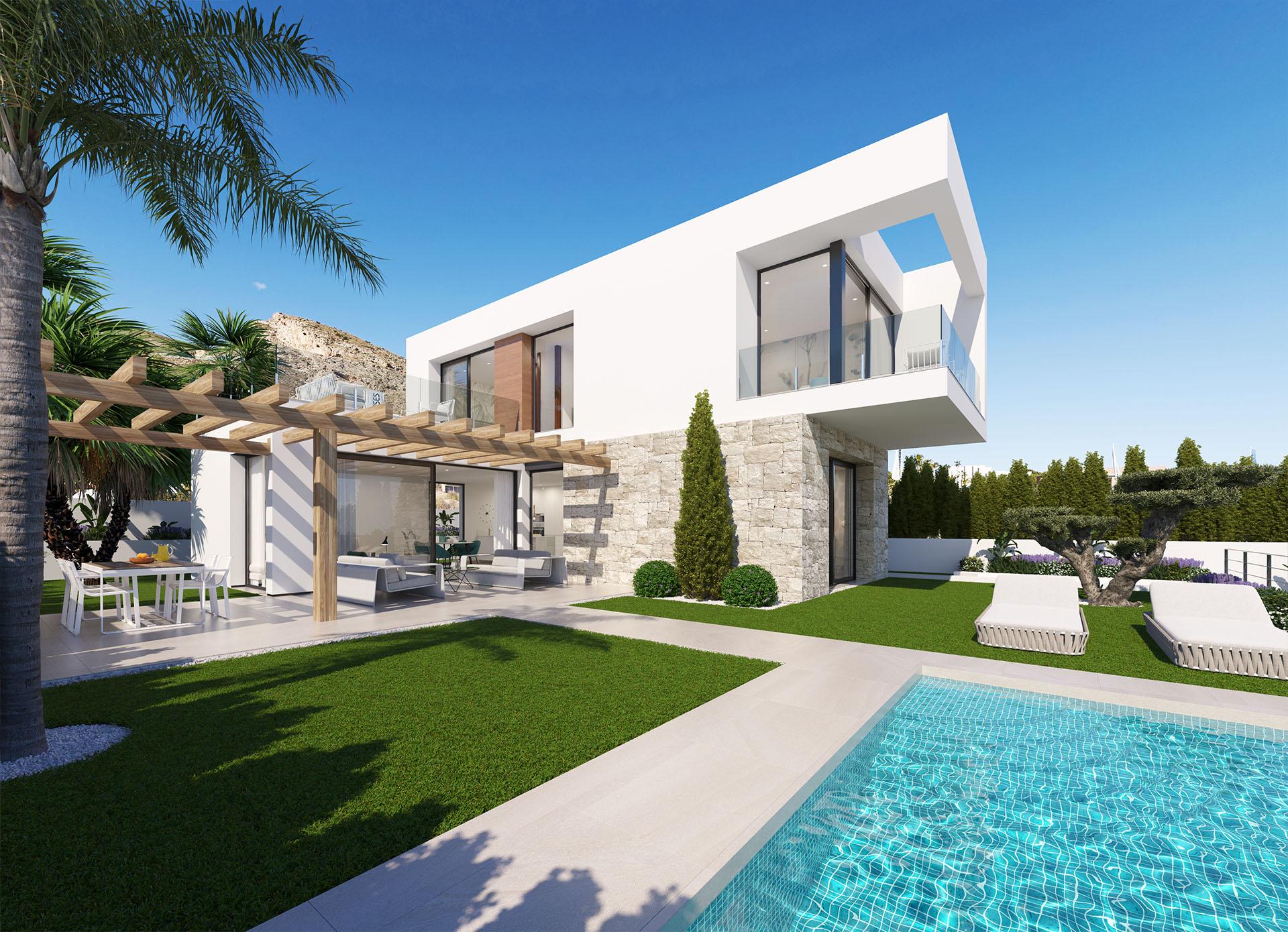 Aerial or elevated view of Sierra Cortina villa and surrounding area