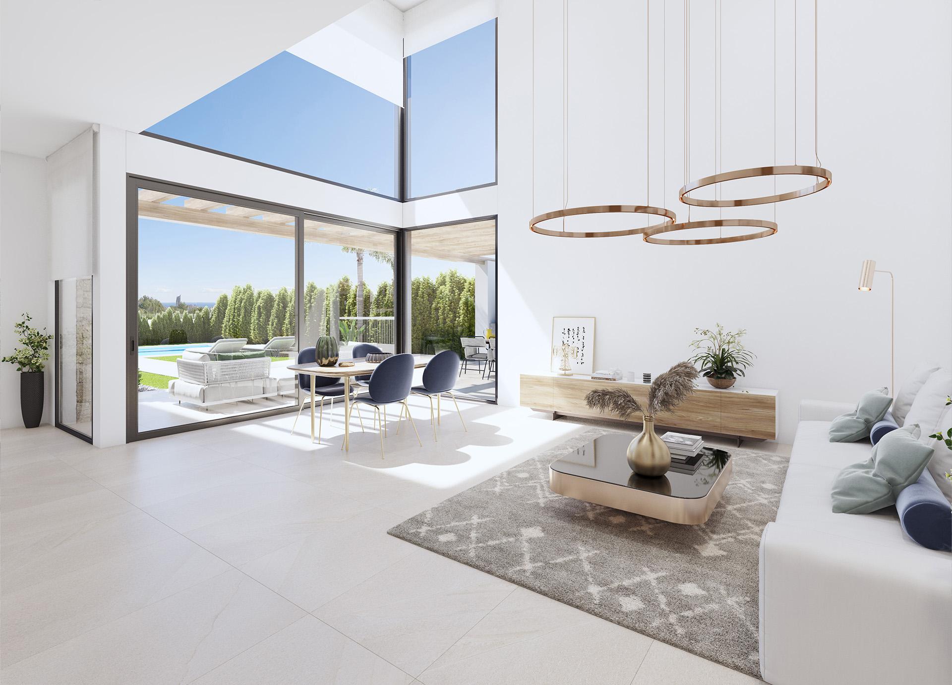 Exterior rear view of 3-bedroom villa on 483m2 plot, Sierra Cortina