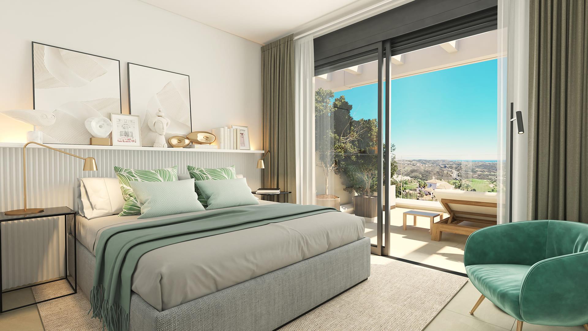 Lift and communal corridor in a new-build apartment building, Calanova, Mijas