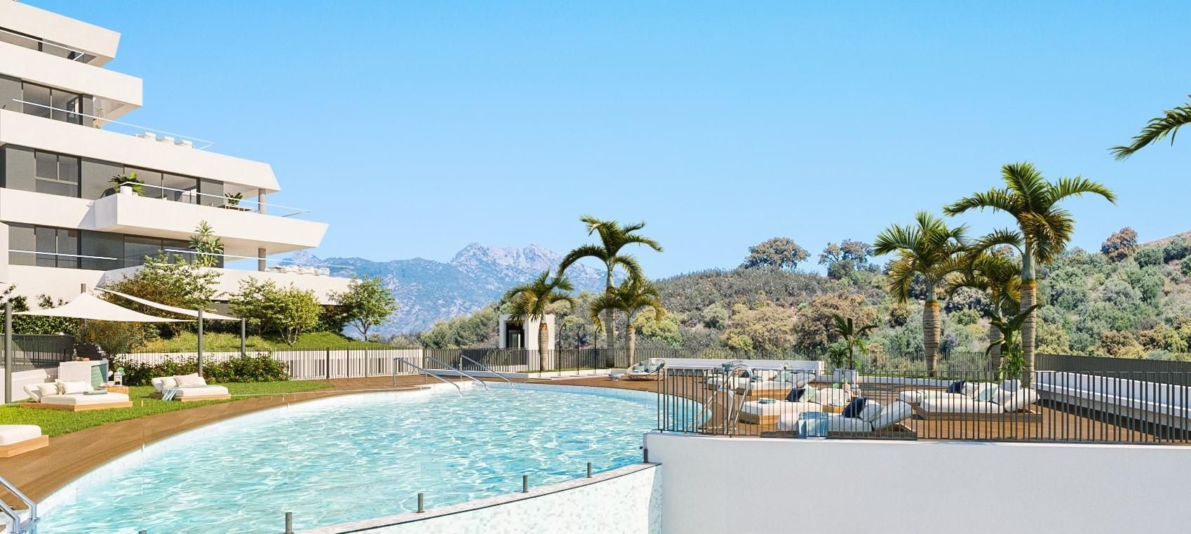 Open-plan living and dining area in 3-bedroom penthouse, Alto de los Monteros