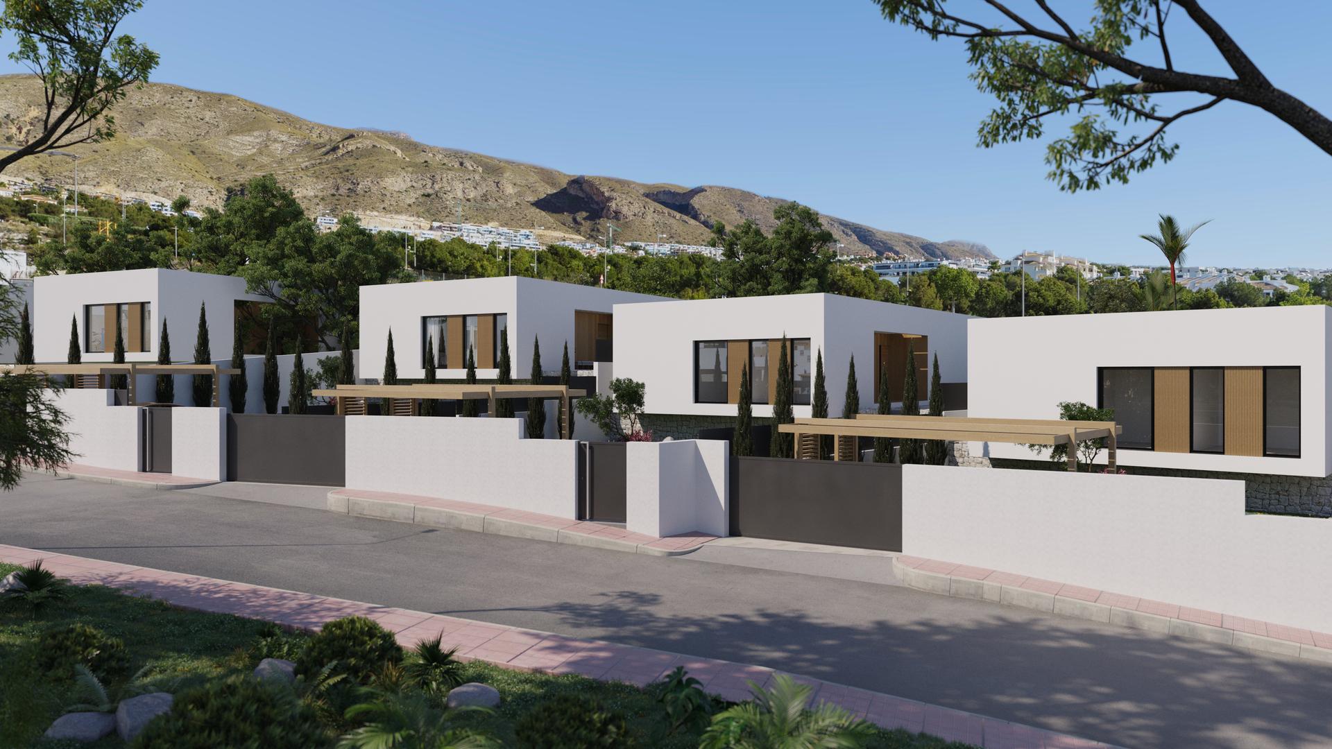 CGI render of interior living space, new-build villa, Seascape Resort, Finestrat