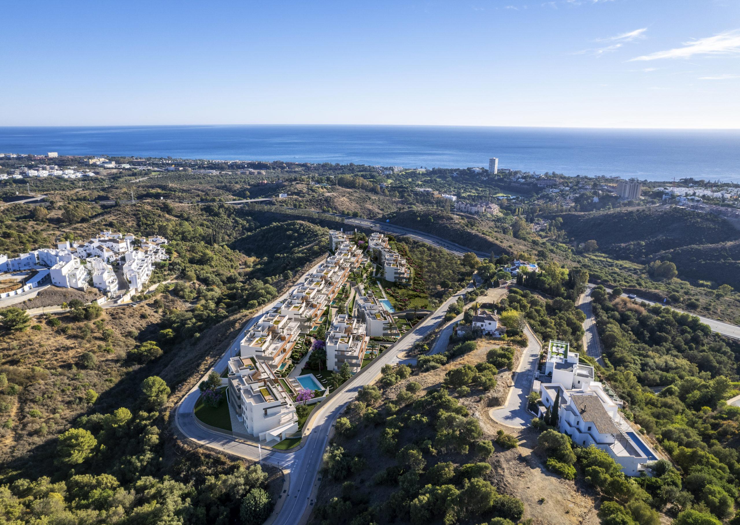 Fitted kitchen with island unit, new-build penthouse, Alto de los Monteros, Marbella